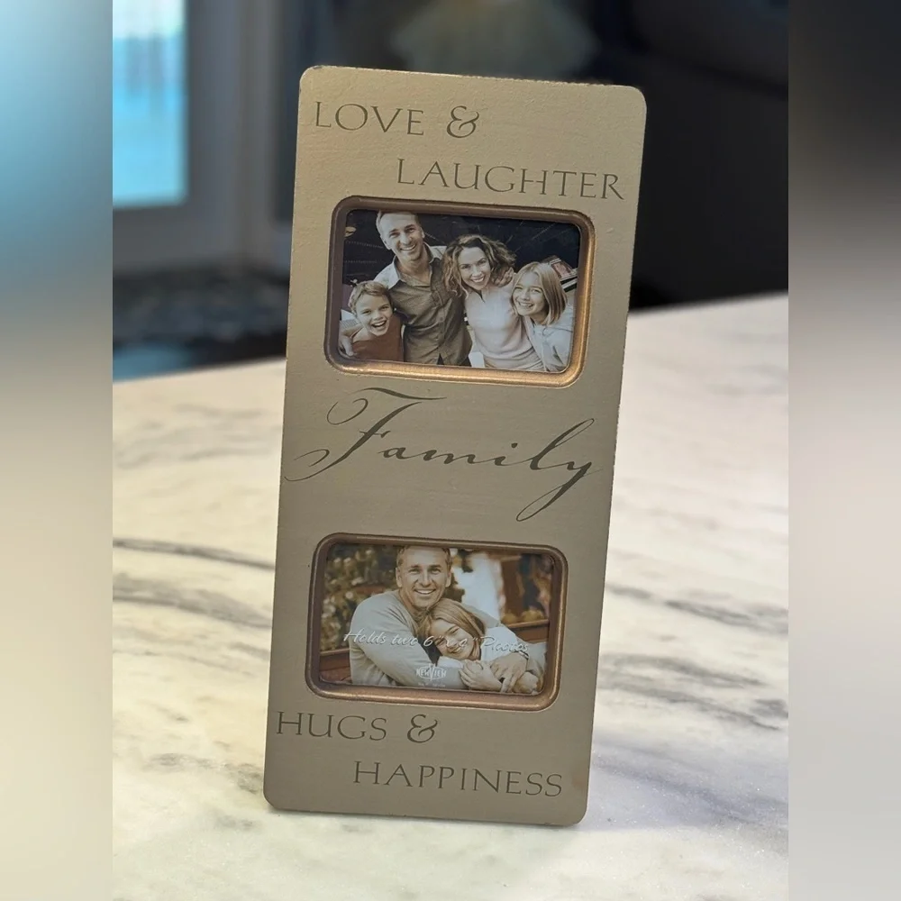 Wooden Family Frame “Love & Laughter Hugs & Happiness”.